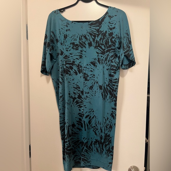 Black and Teal Diane Von Furstenberg Cocktail Dress - Picture 3 of 4